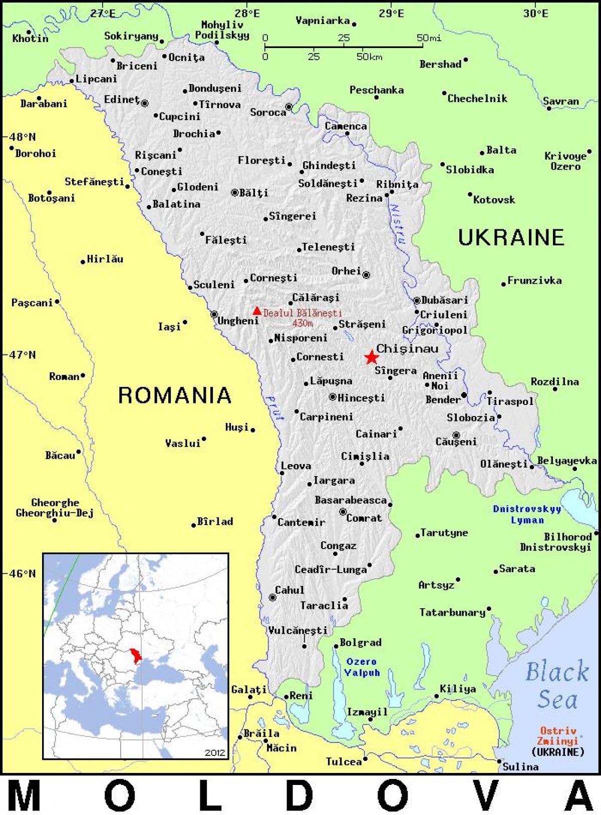 地図のモルドバ国 